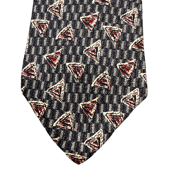 Alfani‎ 100% Silk Dress Tie Made in USA Grey Geometric Pattern 57" 3.75" - Picture 5 of 10